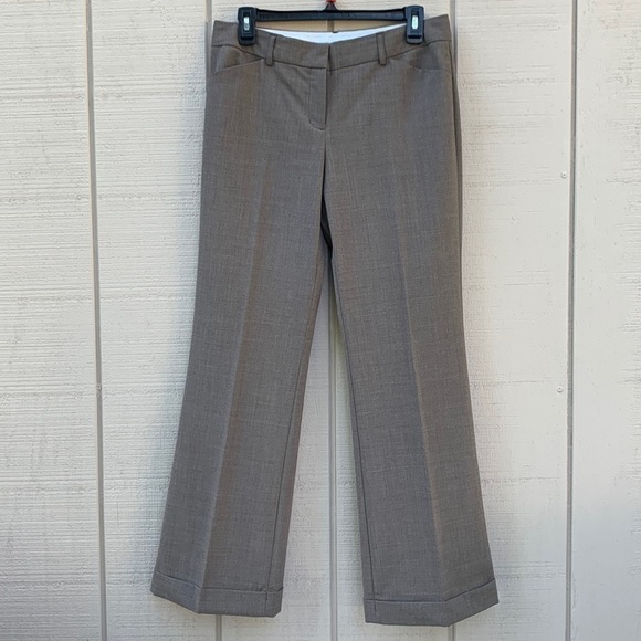 EXPRESS Design Studio Editor Cuffed Trousers - Heathered Brown Taupe - Picture 1 of 13